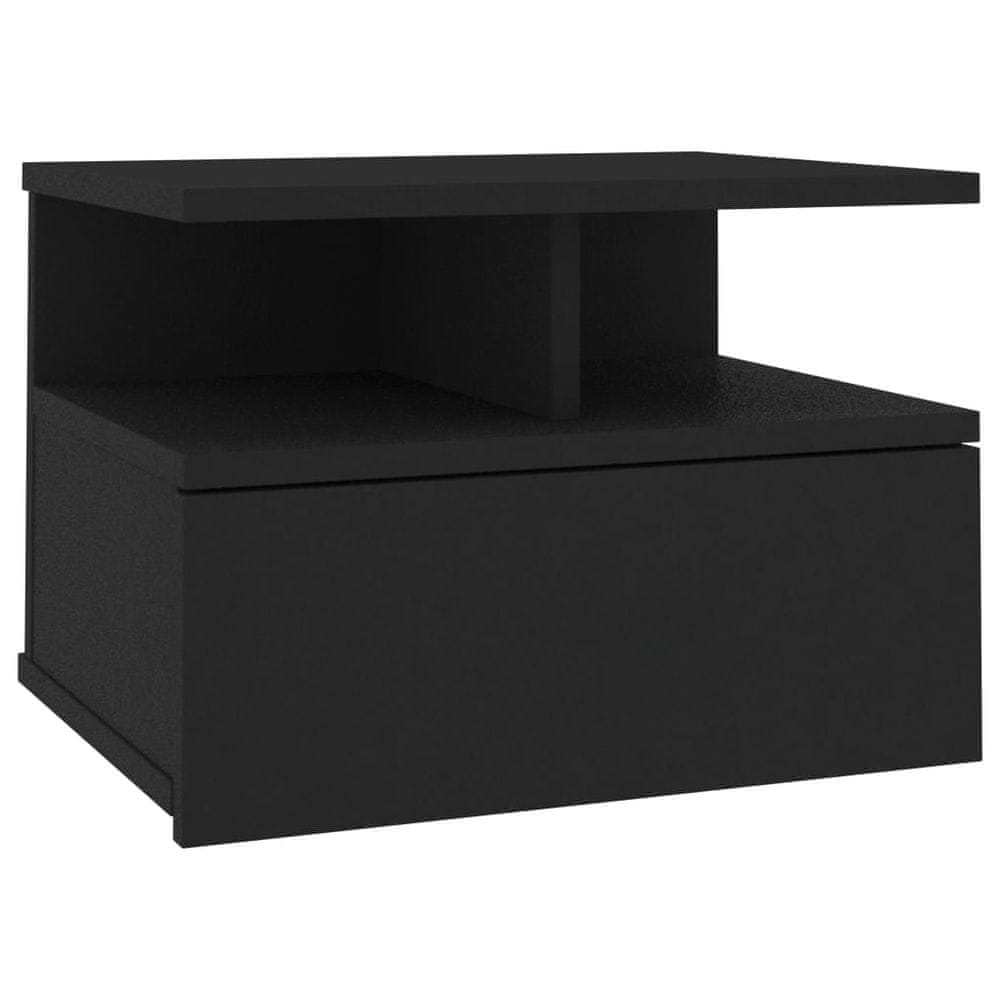 Vidaxl Nástenný nočný stolík, čierny 40x31x27 cm, kompozitné drevo